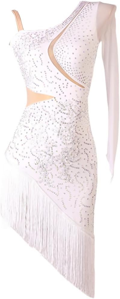 Latin Ballroom Dance Dresses for Women Tassel Salsa Rumba Cha Cha Party Competition Dress