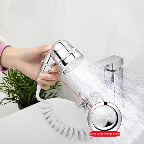 Sink Faucet Hose Sprayer Attachment, Handheld Shower Faucet Diverter, 3-Gears Water Outlet Mode And A Water Stop Function Hose Shower Set For Kitchen Faucet, Bathroom, Laundry Room,Pet Bathing #TOP4