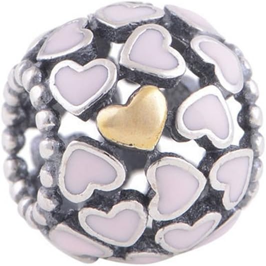 Two-Tone Abundance of Love Charm With Pink Enamel Fit Pandora Bracelet