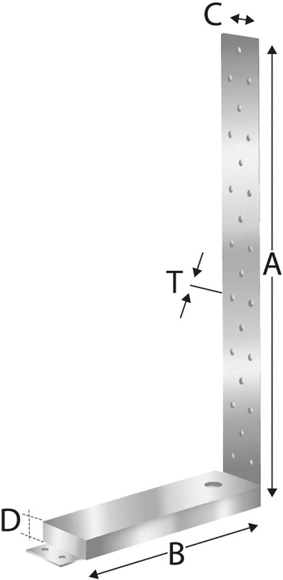 Simpsons HD400M16G-B tie Anchor HD 400-M16 hot-dip galvanised with Rating, Gray, 400x123x40x15