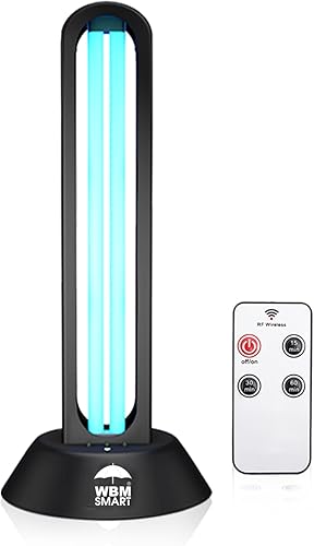 WBM Smart UV Light Sanitizer,UVC Disinfection Blue Lamp,40W Remote Control Ultraviolet Ozone Sterilization Light Compact for Home Office Hotel