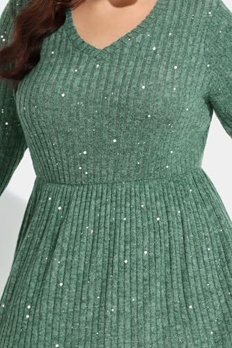 Image of RITERA Plus Size Dresses for Curvy Women Summer Spring Womens Dress V Neck Short Sleeve Casual Dress with Pockets XL-5XL
