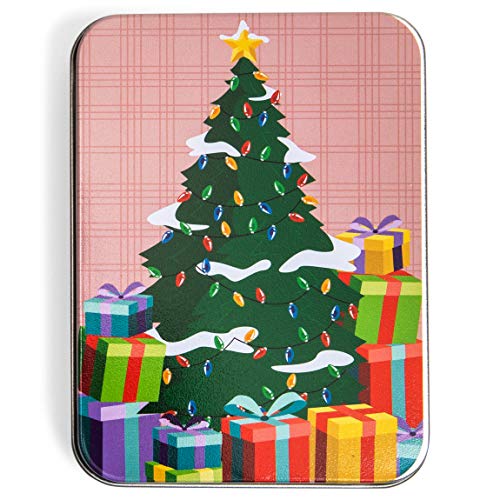 Metal Gift Card Tin Boxes and Lids for Christmas Presents (4.5 x 3.3 In, 6 Pack)