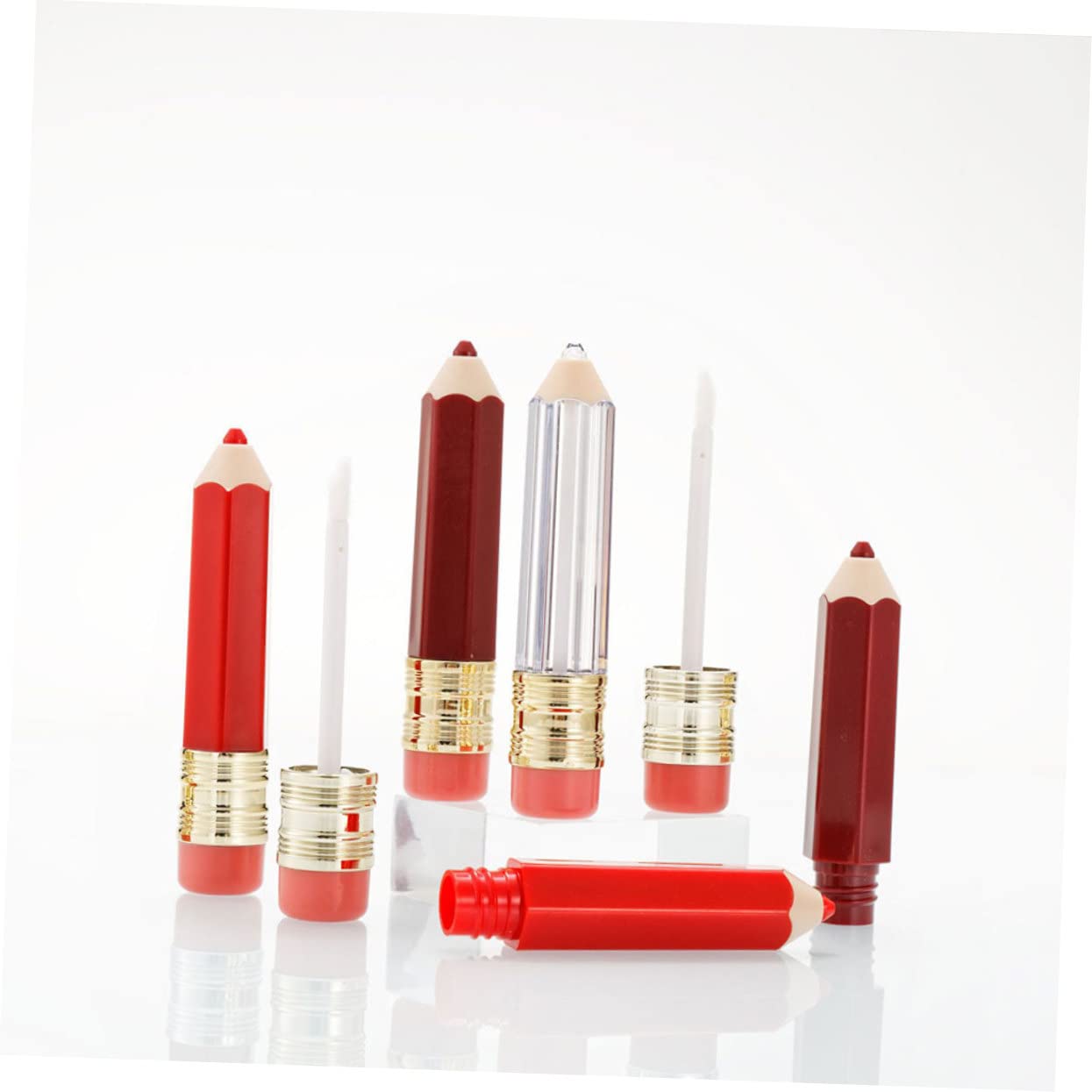 Angoily 30stücke Lippenstift Rohlinge Leere Lippenbalsam Röhren Wiederverwendbar Nachfüllbar Transparente Und Rote Stifte Für Kosmetische Anwendungen Und Reisen