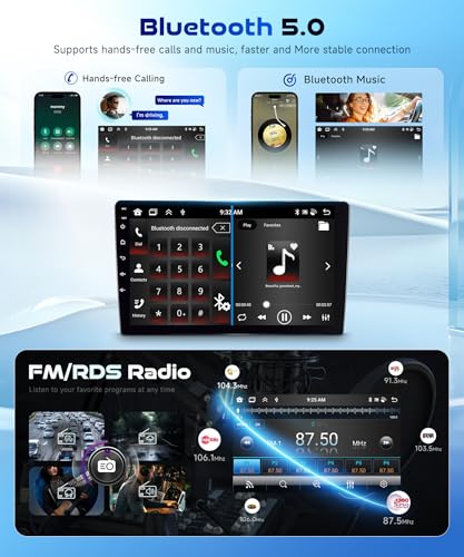 Image of 8Core 6GB+128GB Android 15 for Honda Civic 2016-2020 Radio,5.0 Bluetooth Car Stereo with Wireless Carplay,5Ghz WiFi,DSP 46EQ,Android Auto,9inch 1280x720 IPS Touch Screen,Backup Camera,63UIs,GPS,FM