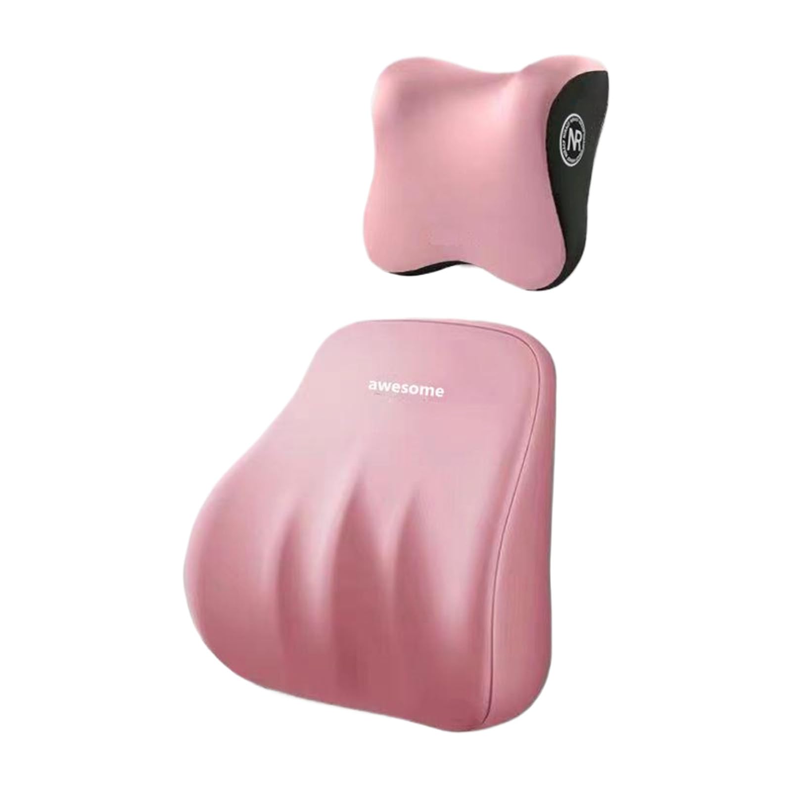 KIXZSAZ Luxury Memory Foam Car Seat Pillow Set For Head Neck And Lower Back Support Providing Comfort And Support. Offers For Head Car Headrest Lumbar, Pink