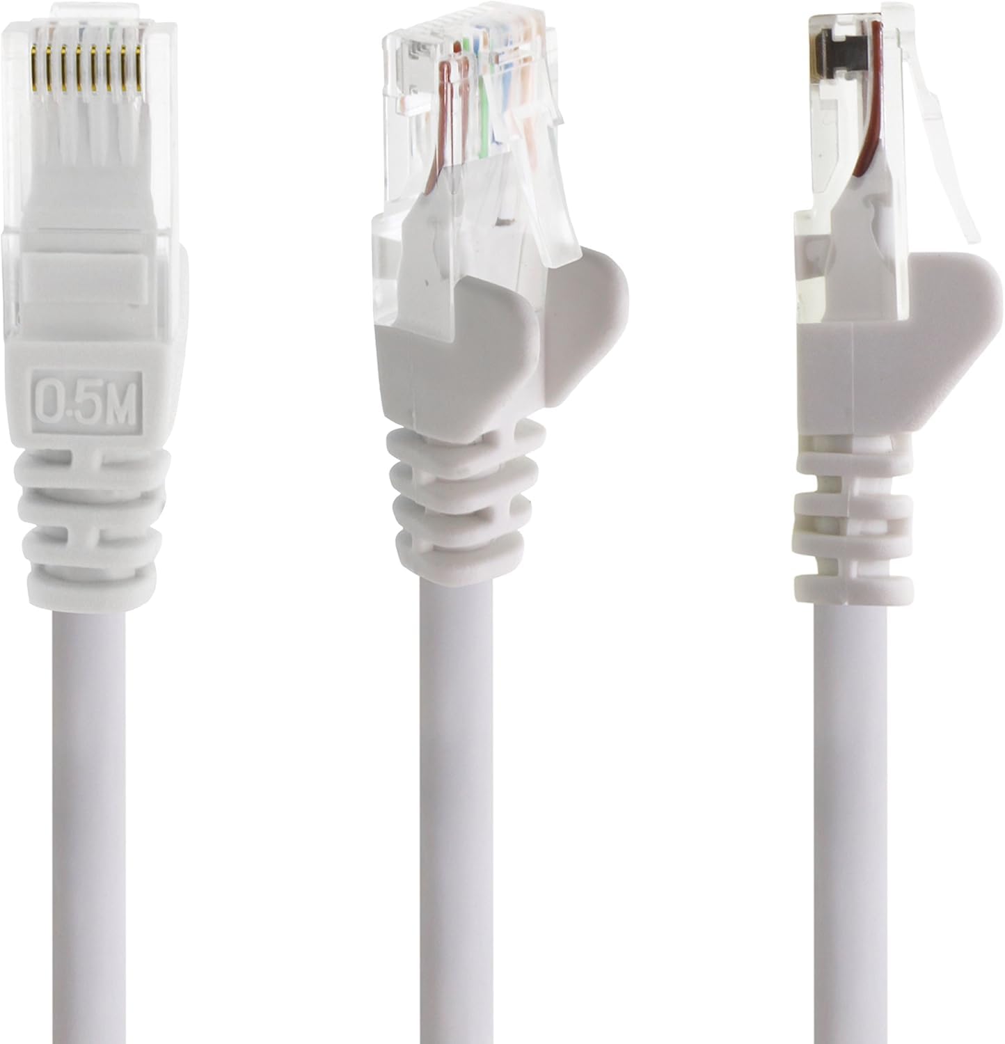 1aTTack.de 10x 0,5m Câble Réseau Cat6 Cat 6 - RJ45 Ethernet LAN DSL Routeur Modem - Blanc - 4