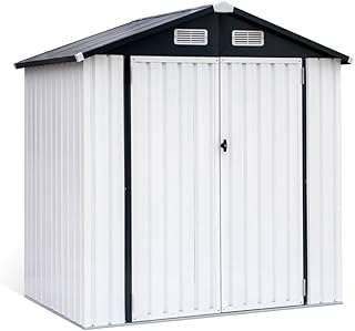Garden Sheds Outdoor Storage Shed, 6x4 Ft Metal Sheds Outdoor Storage Garden Tool Bike Shed with Lockable Door, Waterproof Design Outdoor Storage Sheds