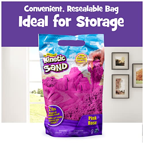 Kinetic Sand, The Original Moldable Sensory Play Sand, Pink, 2 Lb. Resealable Bag, Ages 3+ #TOP3