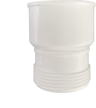 EasyDrain Adaptor for Flexible Hose - Connects 1.5" Female Nut to Straight Pipe 1.5" or 2" DN40/DN50 - White