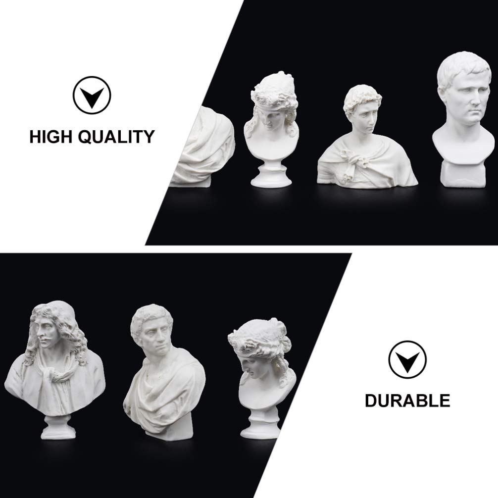 EXCEART 10 Pièces Bustes Grecs en RéSine: Mini Figurine De Mythologie Grecque, Petite Statue De Grec, Buste De RenomméE Mondiale pour La DéCoration De Votre Maison Ou De Votre Bureau