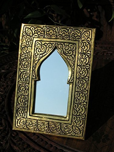 Tiny Moroccan brass mirror