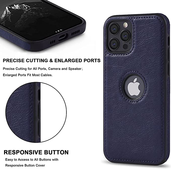 Image of M7 Back Cover Compatible with iPhone 11 Flexible Slim Leather Case for iPhone 11 (Blue)