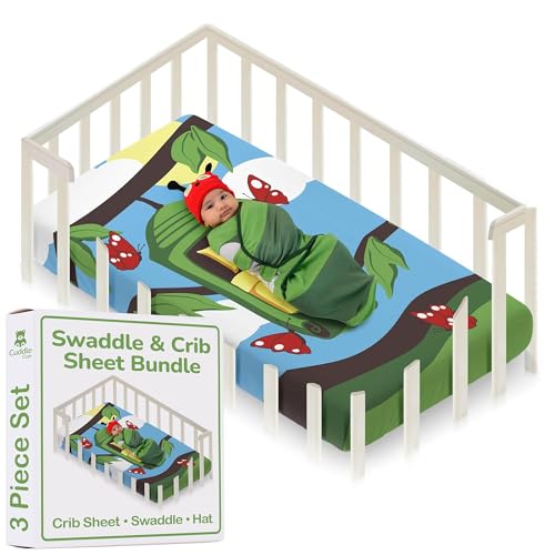 Image of Cuddle Club Newborn Swaddle Gift Set - Includes Swaddle Blanket, Hat & Crib Sheet in Fun Styles - For Baby Boys & Girls