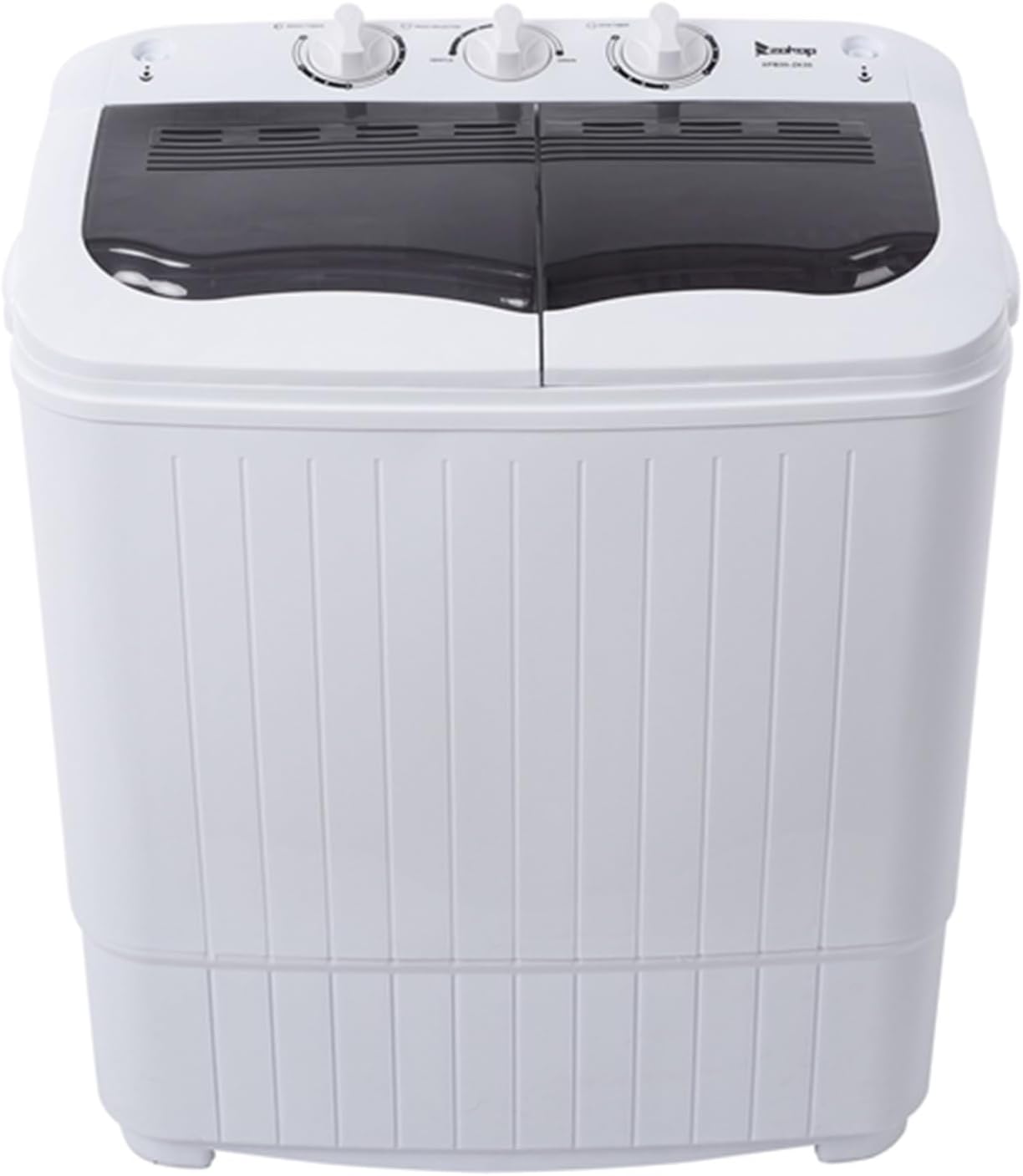 Compact double-drum built-in drain pump 14.3 (7.7 6.6) lb semi-automatic high-power gray cover washing machine Fine workmanship No noise Suitable for home