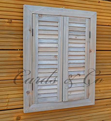Hunky Dory Gifts MIRROR With SHUTTERS Rustic Natural Driftwood Wall Hanging Chic Home Decor