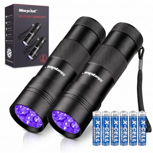 morpilot Black Light Flashlight Mini, 12 LED...