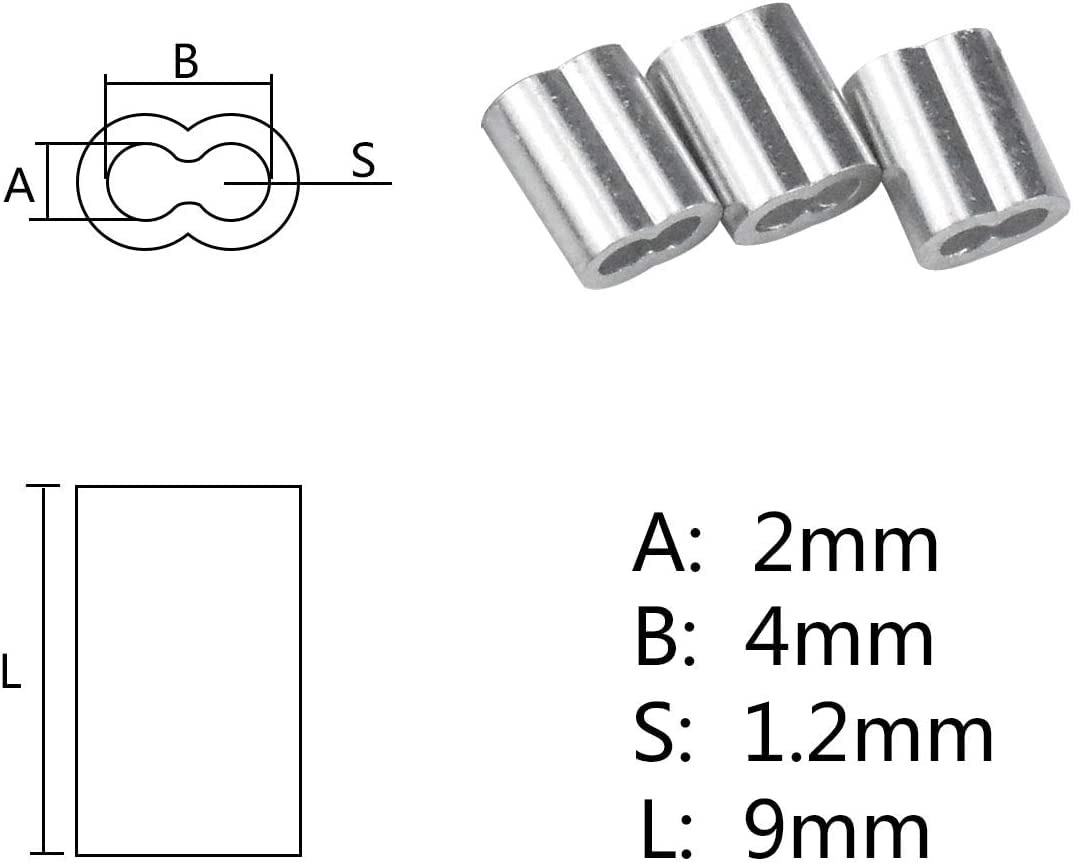 100x Alu-Drahtseilklemmen – Crimp-Schlaufenhülsen Für 2mm Kabel, Silbern, Robust & Einfach Zu Verpressen