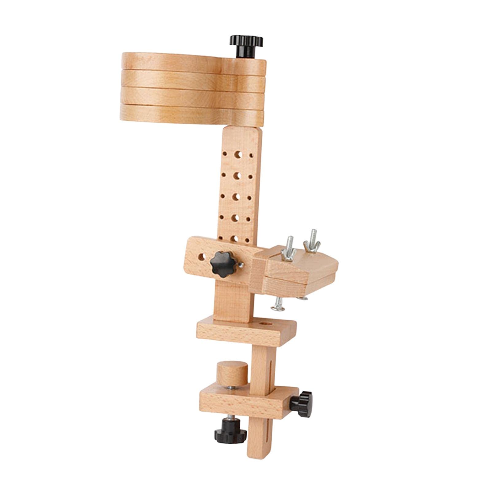 Supporto for Telaio da Ricamo in Legno, Quattro vassoi for Perline for riporre Piccoli Oggetti Accessori for Cucire in Legno Rotondi Regolabili in altezza/663