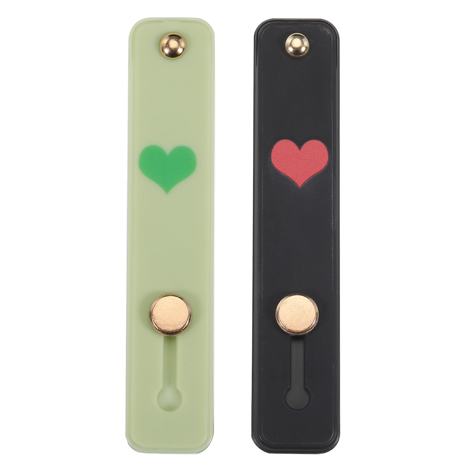 2 Pcs Phone Loop Finger Holder Silicone Phone Strap Grip Holder Cell Phone Grip Stand for Most Smartphones Black,Bright Green