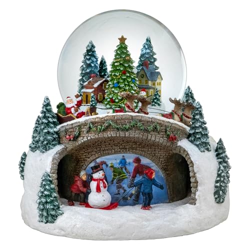 100MM Musical Rotating Christmas Village Snow Globe by The San Francisco Music Box