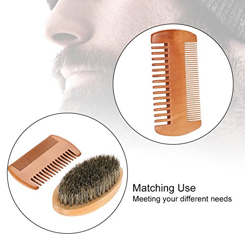 Men Beard Care Kit Beard Grooming Kit Mustache Oval Brush And Beard Comb Cleaning Grooming Tool Helps Softening And Conditioning Mustaches #TOP4