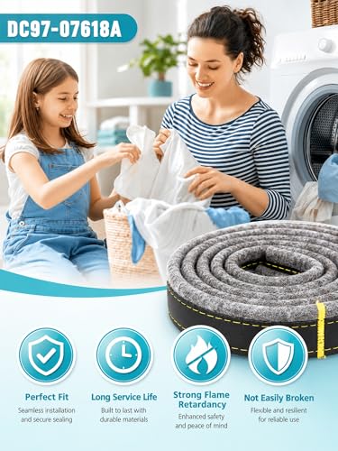 Image of Dryer Drum Felt Gasket Seal Repair Replacement Kit DC97-07618A Fit for Samsung DV42H5200EP /A3 DV50K8600EV /A3 DV52J8700GP /A2 DV50K7500EV /A3 DV45K7600EW /A3 DV48J7700EW /A2 DV45H6300EG /A3 & More