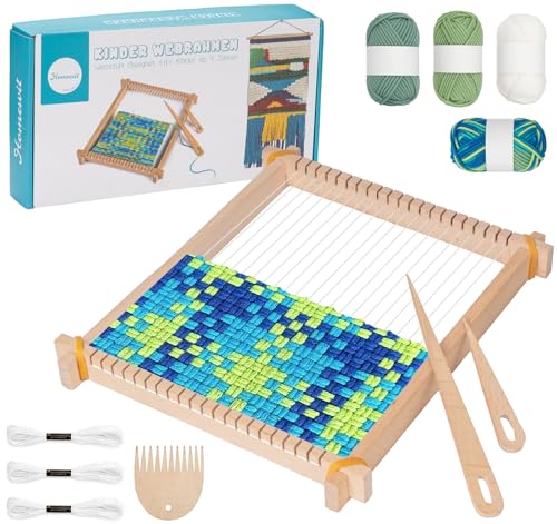 Homewit Webrahmen für Kinder ab 6 Jahre, DIY Holz Webrahmen...