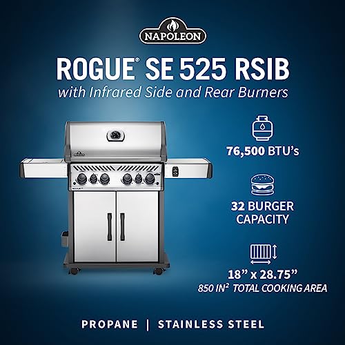 Napoleon-Rogue-SE-525-BBQ-Grill-Stainless-Steel-Propane-RSE525RSIBPSS-1-With-Four-Main-Burners-Infrared-Rear-And-Side-Burner-Barbecue-Gas-Cart-Folding-Side-Shelves-Instant-Failsafe-Ignition Napoleon Rogue SE 525 BBQ Grill Stainless Steel Propane RSE525RSIBPSS 1 With Four Main Burners Infrared Rear And Side Burner Barbecue Gas Cart Folding Side Shelves Instant Failsafe Ignition