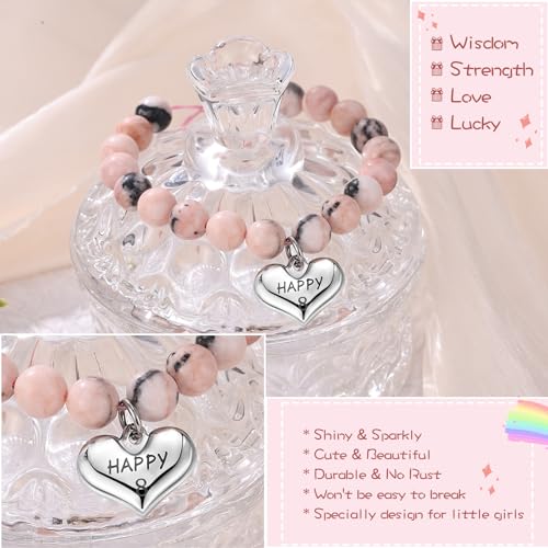 Image of Birthday Gifts for 4-10 Girls, Adjustable Sparkling Delicate Pink Charm Cute Bracelet for Teen Girls for Daughter Granddaughter Niece Sister Teens Friends Birthday Christmas Valentine Gifts