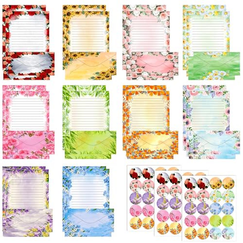 TaoBary 160 Pcs Stationery Paper Set 50 Double Sided Stationery Papers with 50 Matching Envelopes...