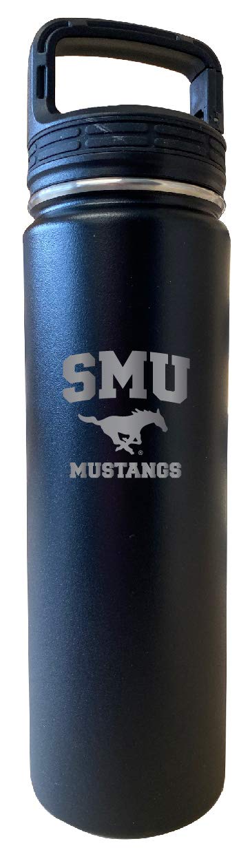 Southern Methodist University 24 oz Engraved Black Insulated Double Wall Stainless Steel Water Bottle Tumbler Officially Licensed Collegiate Product