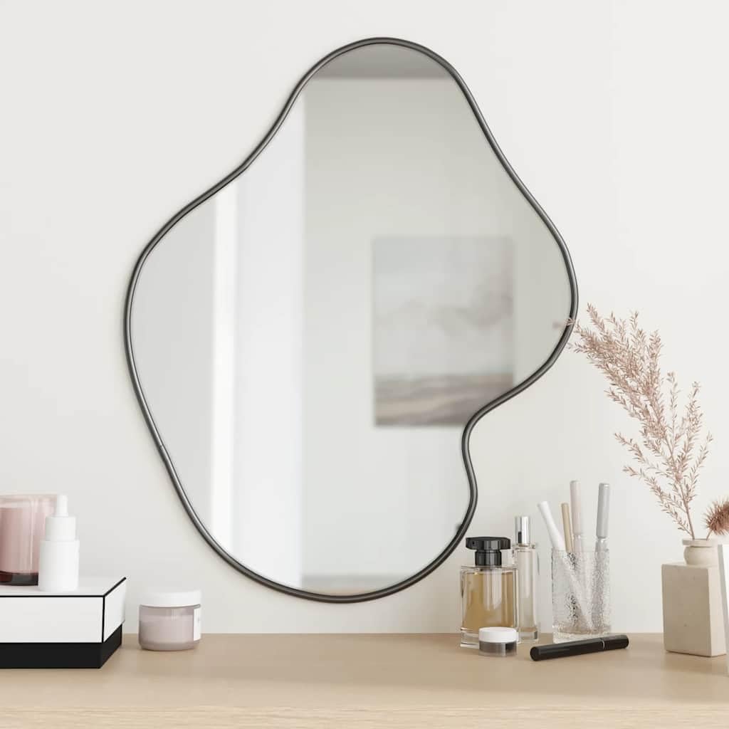 Miroir de salle de bain 60x50 cm noir pour routine maquillage