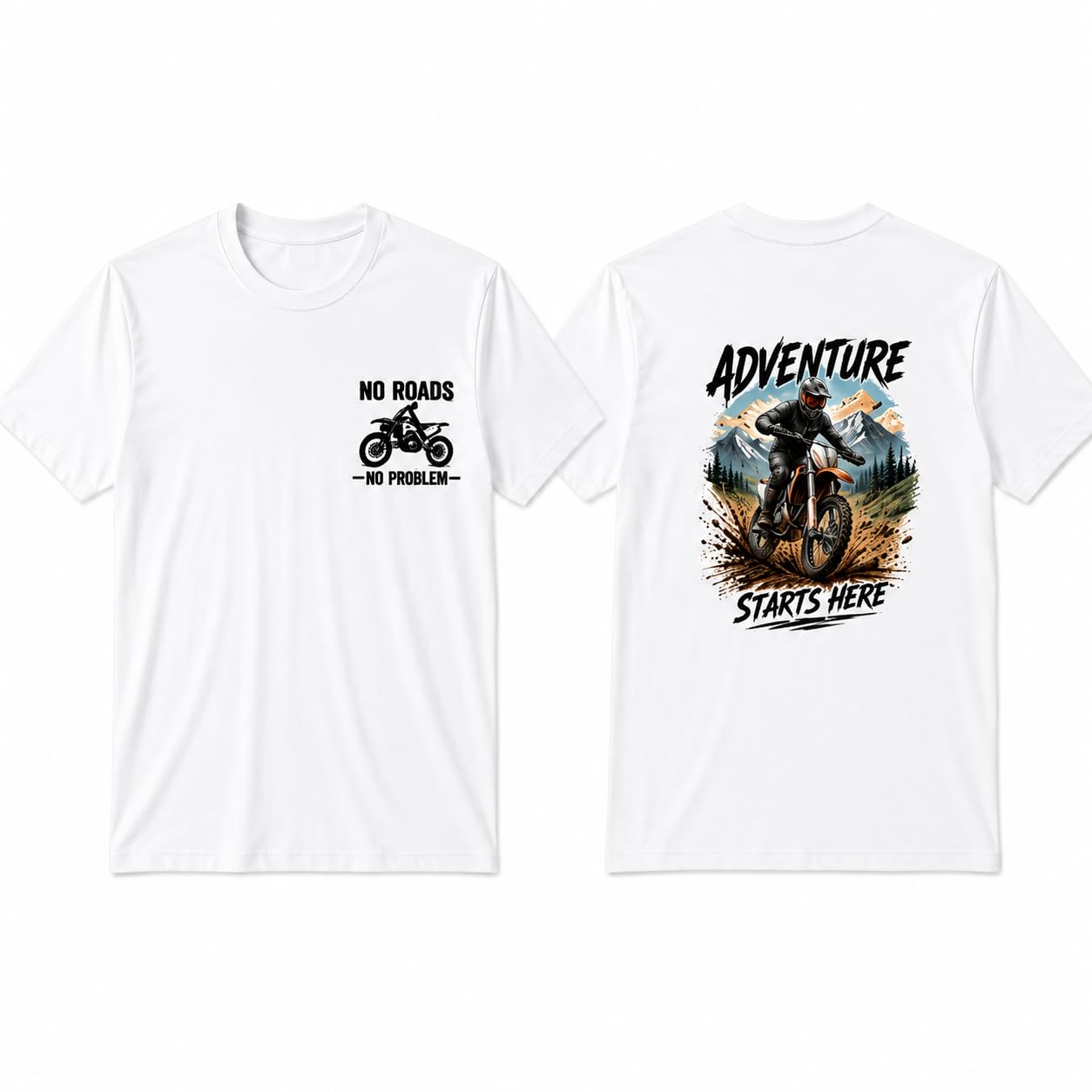 Adventure Starts Here Dirt Bike Graphic Oversized T-Shirt-image-43
