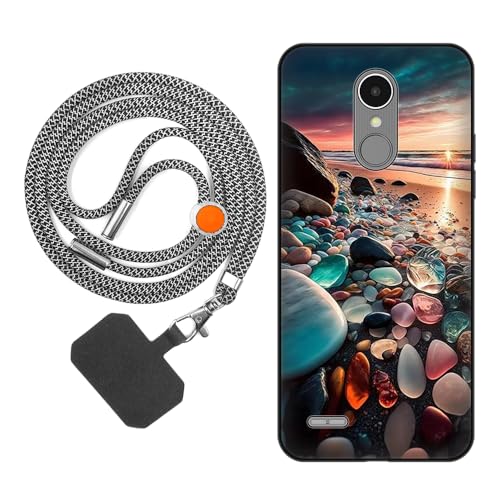 vingarshern Funda Compatible con LG K8 2017,Carcasa de Silicona Suave Anti-Choque,Aesthetic Dibujos Protección Case con Correa Colgante Ajustable,Patrón 05
