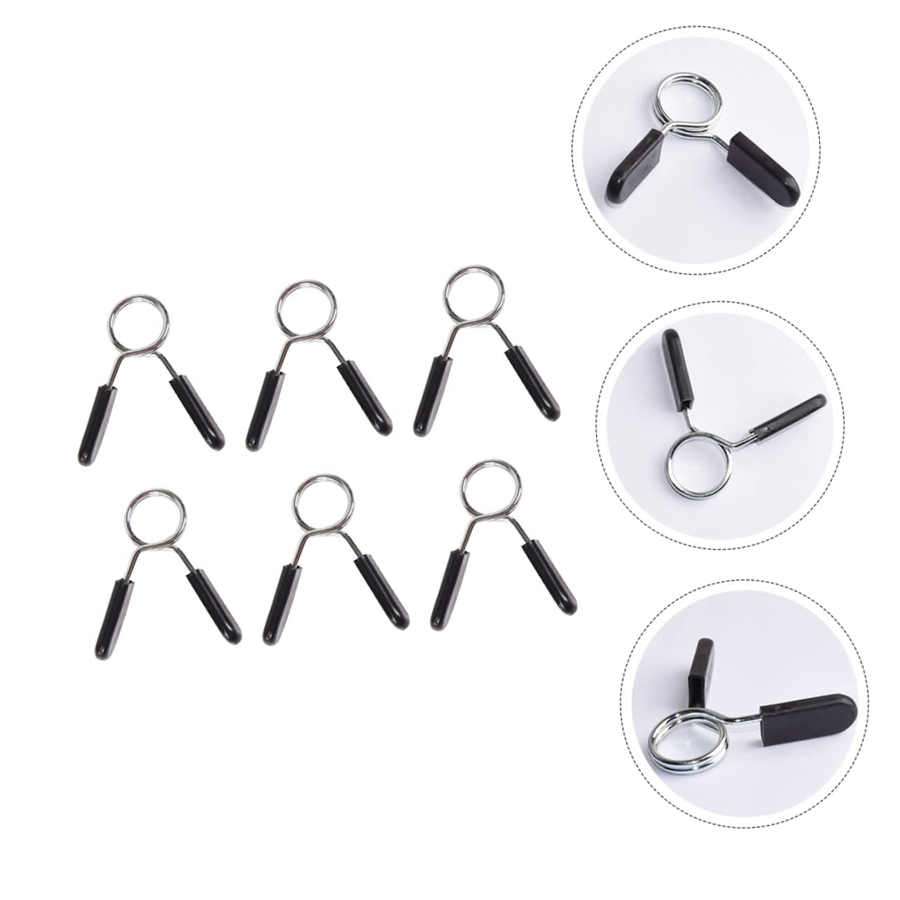 Mipcase 6pcs Barbell Spring Clip Collars Weightlifting Accessories for Secure Handling Sleeve Sturdy Barbell Clamps for