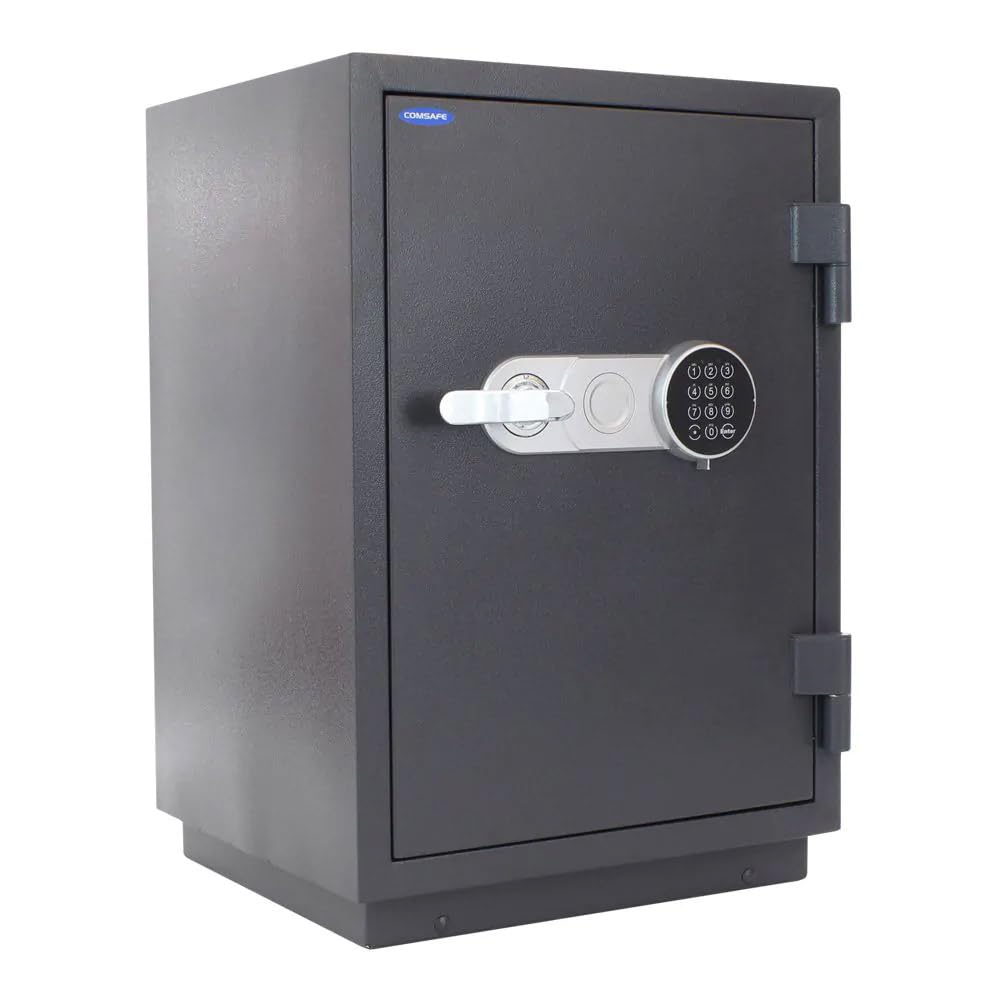 FELGNER Möbeltresor FIRE SHIELD 71 mit Elektronikschloss | hochsicherer Stahl-Tresor für Dokumente und Wertsachen | Feuerschutz 60 Minuten | mit Fachboden und abschließbarer Stahllade | Anthrazit