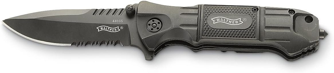 Umarex Walther Tactical Folding Knife, Black, 3.3-Inch Blade