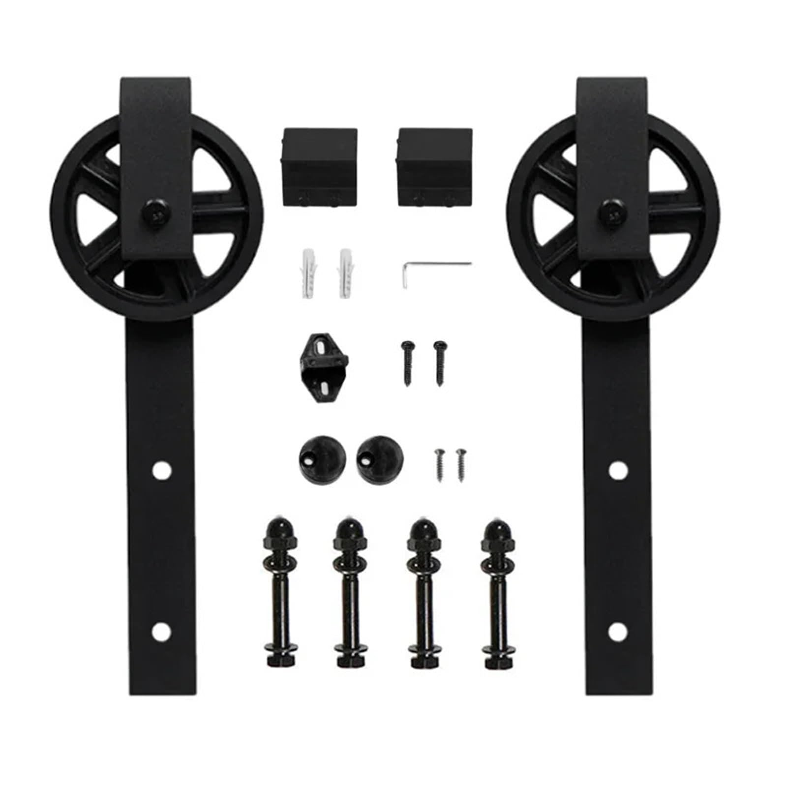 Barn Door Sliding Kit, Barn Wood Door Hardware Kit Big Rollers Steel Sliding Closet Set Roller for Interior