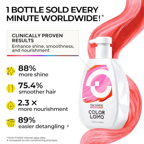 Image of COLORLOMO Ultra Color Safe Shampoo | Help Prevent Fading & Provide Subtle Color Replenishment | Prolong Color Vibrancy and Enhance Shine | Vegan & Cruelty-Free Formula | For Pink Color Treated Hair