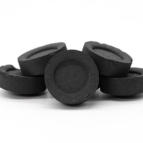 120 Räucherkohle schnell zündet 33 mm 20 Rollen mit 6 Scheiben lang anhaltender griechischer Herkunft, Holzkohle für Weihrauch Körner Harze