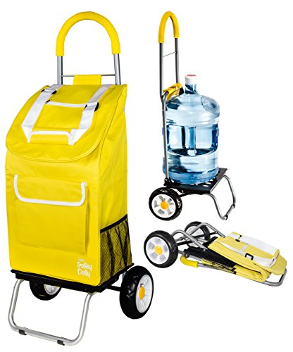 Image of dbest products Trolley Dolly Shopping Grocery Foldable Cart Storage Mom, Blue Polka Dot