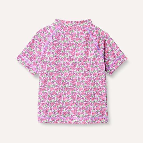 Image of Amazon Essentials Girls and Toddlers' Short Sleeve Slim Fit High-Neck Rashguard T-Shirt