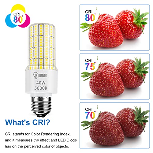 Riuvao GL10 Led Light Bulbs 300W Equivalent Super Bright 5000Lm 5000K Cool Daylight White Led Bulb E26/E27 Medium Base 40W Waterproof Led Corn Light Bulb thumb #4