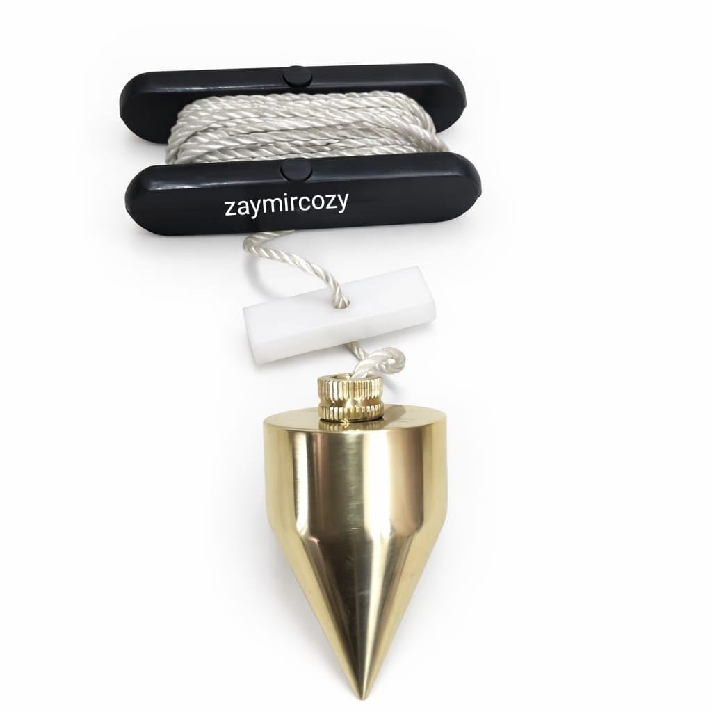 Brass Plumb Bob with String, Heavy Duty Vertical Alignment Tool for Construction and Survey, 100 Gram-image-8