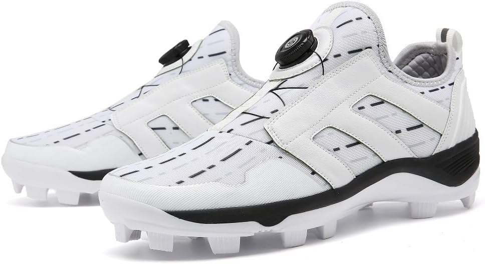[VimLex] 野球スパイク スパイク 野球シューズ 白 黑 ジュニア メンズ マジックテープ 野 球 トレーニングシュー ズ 大