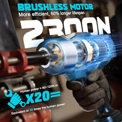 Cordless Impact Wrench 1/2" Compatible with Makita 18v Battery, 1700 Ft-lbs High Torque Impact Driver with 6Pcs Sockets & Storage Case, Impact Gun with 4 Modes & LED Light(Tool Only)