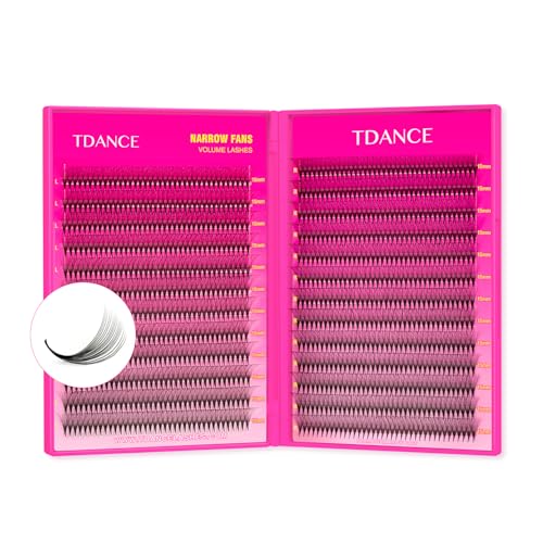TDANCE Narrow Premade Lash Fans 1000 Fans Pre Made Fans Lash Extensions Darker & Denser Premade Fans Eyelash Extensions Volume Lash Extension(16D-0.05-C-8-15mm)