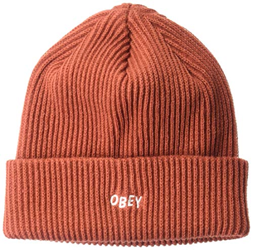 Obey Hangman Knit Beanie Bonnet, Rouge Brique, Taille Unique Homme