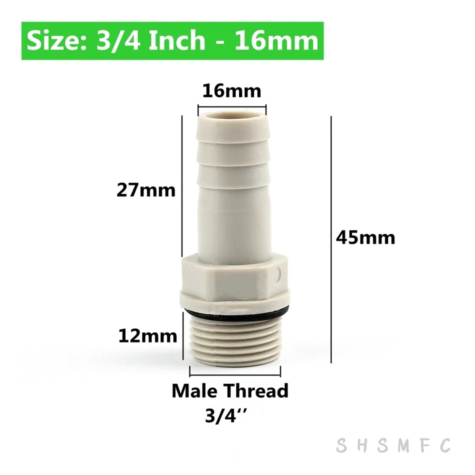 2/5/9/13 pezzi 1/2" 3/4" connettore filettato maschio connettore for tubo di irrigazione da giardino accessori for acquari adattatore for acquario(3I4 Inch - 16mm,9PCS)